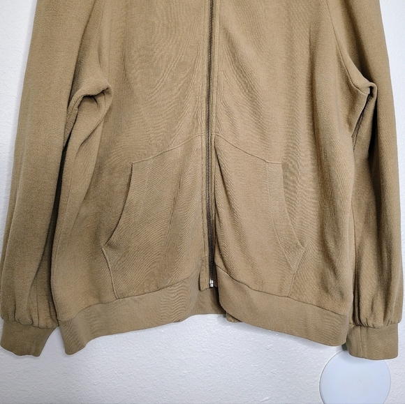 Madewell Women's Tan Balloon Sleeves Full Zip-Up Jacket Sz XL Pockets - Picture 5 of 14
